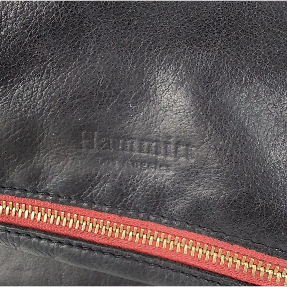 Hammitt Los Angeles Black Pebbled Leather VIP Satchel Red Zipper No Strap - Wear - Picture 2 of 15
